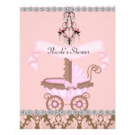 Conception chique de damassé d'INVITATIONS de baby