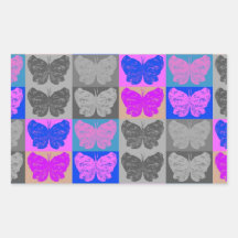 Conception d'art de bruit de papillon - 7 autocollants rectangulaires
