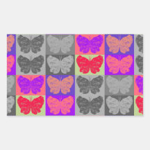 Conception d'art de bruit de papillon - 8 autocollant rectangulaire