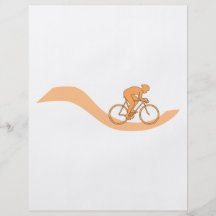 Conception de cycliste dans l'orange prospectus