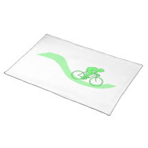 Conception de cycliste en vert set de table