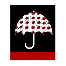 Conception de parapluie de coccinelle carte postale