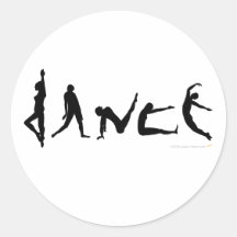 Conception de silhouette de danse de danse autocollant rond