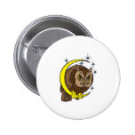 Conception de tatouage de hibou et de lune badges avec agrafe