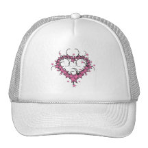conception de tatouage d'étoiles de forme de coeur casquette de camionneur