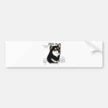 Conception d'histoire de Shiba Inu (noir/bronzage) Adhésif Pour Voiture
