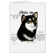 Conception d'histoire de Shiba Inu (noir/bronzage) Cartes De Vœux
