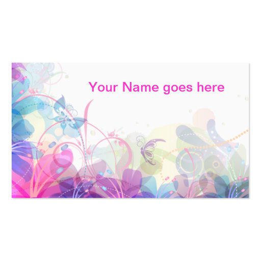 Conception douce et assez florale cartes de visite personnelles