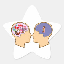 Conception drôle de type de la fille V - personnal Stickers En Étoile