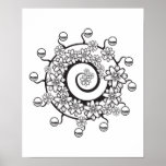 conception en spirale de tatouage de fleur affiche