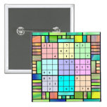 Conception en verre souillé de Sudoku Badge Avec Épingle