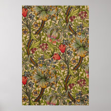 Conception florale d'or vintage de Lilly Posters