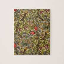 Conception florale d'or vintage de Lilly Puzzle