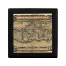 Conception historique du monde d'atlas vintage de  boîte à bijoux
