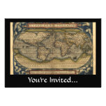 Conception historique du monde d'atlas vintage de  cartons d'invitation