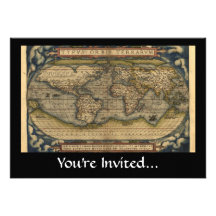 Conception historique du monde d'atlas vintage de  cartons d'invitation