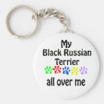 Conception noire de promenades de Terrier de Russe Porte-clef