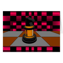Conception noire d'or 3D d'échecs de chevalier de  Carte De Vœux