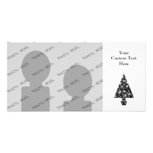 Conception noire et blanche d'arbre de Noël Modèle Pour Photocarte