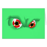 Conception personnalisable folle des yeux 3D verts Carte De Vœux