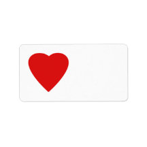Conception rouge et blanche de coeur d'amour étiquette d’adresse