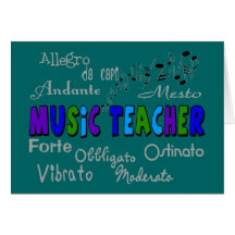 Conception terminologique de professeur de musique cartes de vœux