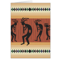Conception tribale de Kokopelli Cartes De Vœux