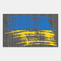 Conception ukrainienne fraîche de drapeau autocollants rectangulaires