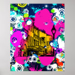 conception urbaine d'éclaboussure de peinture de g affiche