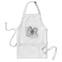 Conception vintage de poulpe nautique de steampunk tablier