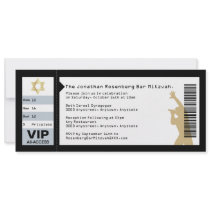 Concert Ticket Bar Mitzvah Invitation in Black