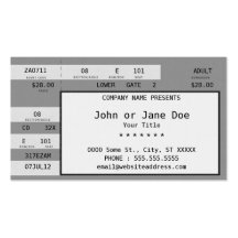 concert ticket business card templates