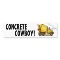 Concrete Cowboy Concrete Truck Bumper Sticker