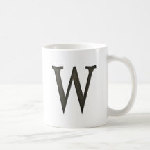 Concrete Monogram Letter W Mug