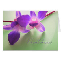 Condolence Card (purple orchids)