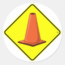 CONE ZONE 1y Round Sticker