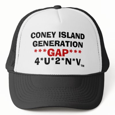 CONEY ISLAND, GENERATION, ***GAP***, 4*U*2*N*V, TM TRUCKER HAT by flinthawkins