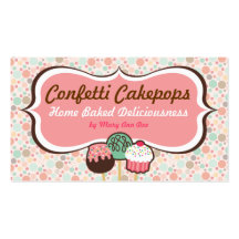Confetti Cake Pops Business Cards
