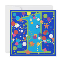 Confetti Circus 1st Birthday Party Invitation