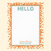 Confetti Custom Flat Note Cards (orange) invitations