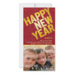 Confetti Gold Celebration New Years Photo Card