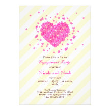 Confetti Heart Engagement Party Invitation
