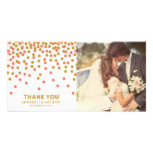 Confetti Wedding Thank You Photo Card
