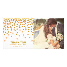 Confetti Wedding Thank You Photo Card