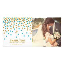 Confetti Wedding Thank You Photo Card