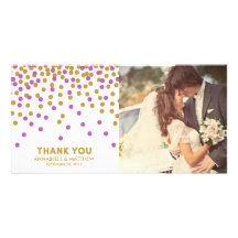 Confetti Wedding Thank You Photo Card