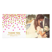 Confetti Wedding Thank You Photo Card