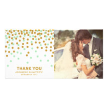 Confetti Wedding Thank You Photo Card