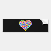 Confettis de coeur d'arc-en-ciel adhésif pour voiture