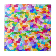 Confettis de coeur d'arc-en-ciel carreaux en céramique